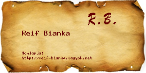 Reif Bianka névjegykártya